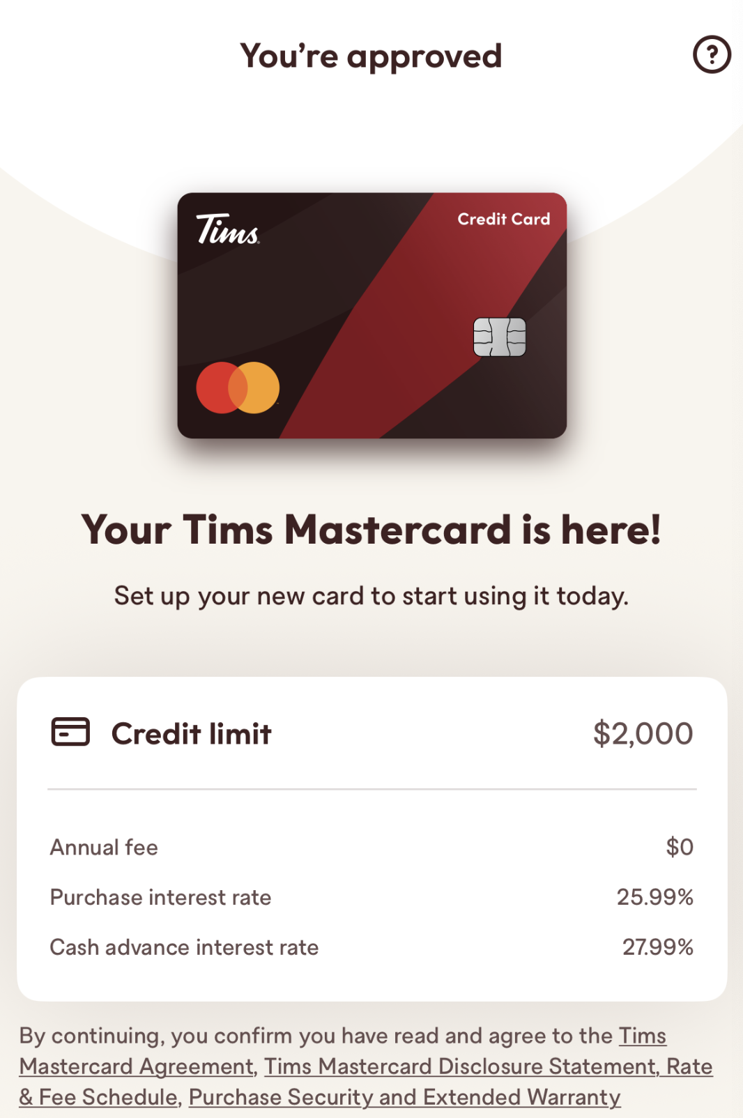 本想去买个甜甜圈，结果多了一张信用卡？Tims Mastercard秒批实录，结局舒适得让人想哭！